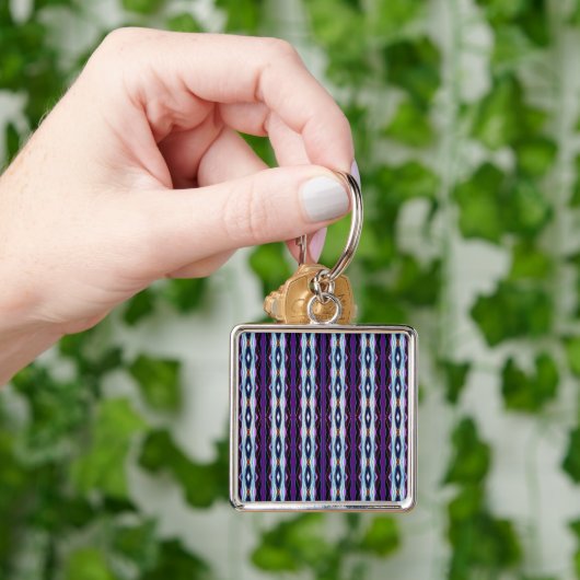 Uniek Paarse patroon Sleutelhanger (Hand)