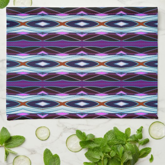 Uniek Paarse patroon Theedoek (Gevouwen)