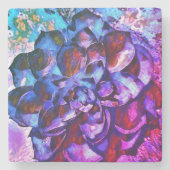 Uniek Paarse Saffier Bloem Onderzetter (Voorkant)