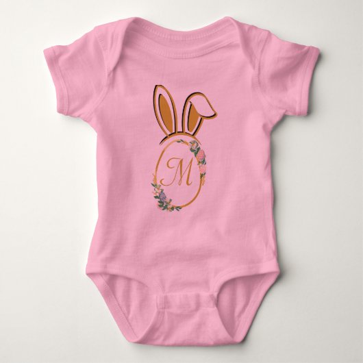 Uniek paashaas monogram romper (Voorkant)