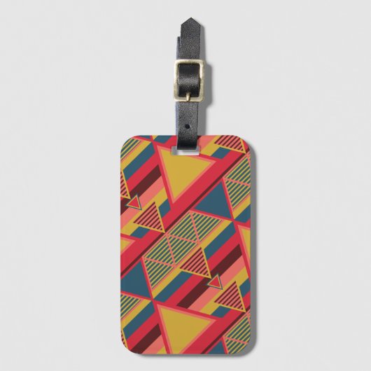 Uniek Pan-Afrikaans kleurrijk driehoekspatroon Bagagelabel (Voorkant (verticaal))