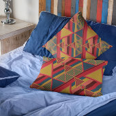 Uniek Pan-Afrikaans kleurrijk driehoekspatroon Kussensloop