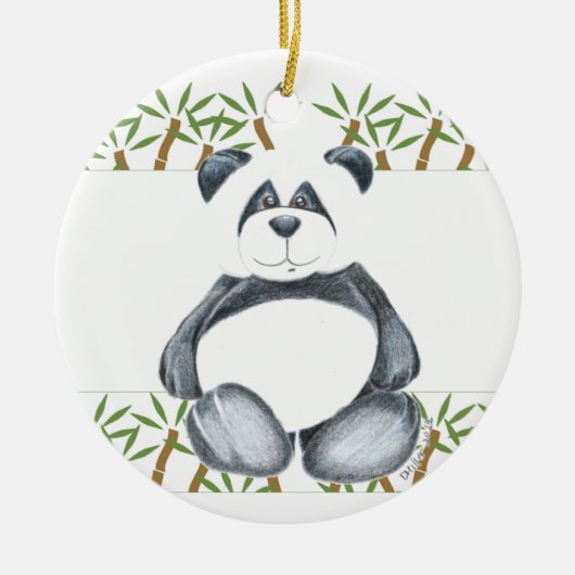 Uniek Panda-Beer Keramisch Ornament (Voorkant)