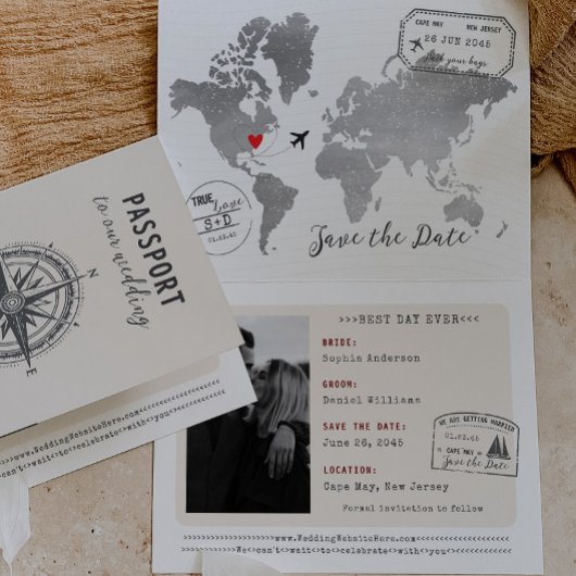 Uniek paspoort Bewaar de datum van bestemming brui Aankondiging