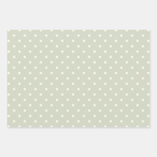 Uniek Pastel grijs beige & wit polka dot patroon Inpakpapier Vel (Voorkant 3)