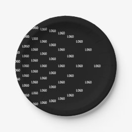 Uniek patroon met uw logo/geüpload beeld papieren bordje