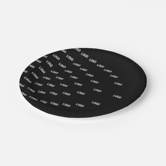 Uniek patroon met uw Logo / geüploade Afbeelding Papieren Bordje (Gekanteld)