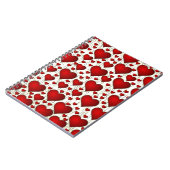 Uniek patroon van rode harten notitieboek (Linkerzijde)