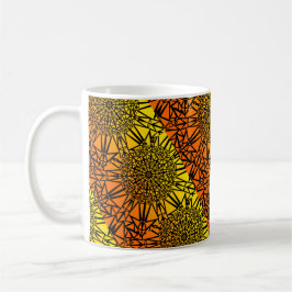 Uniek patroon zon Afrika vuur Mandala Geometric Koffiemok