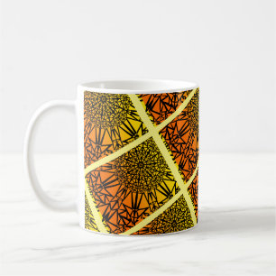 Uniek patroon zon Afrika vuur Mandala Geometric Koffiemok