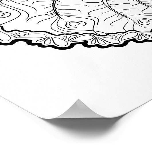 Uniek Peacock Art Kleurplaat Poster (Hoek)