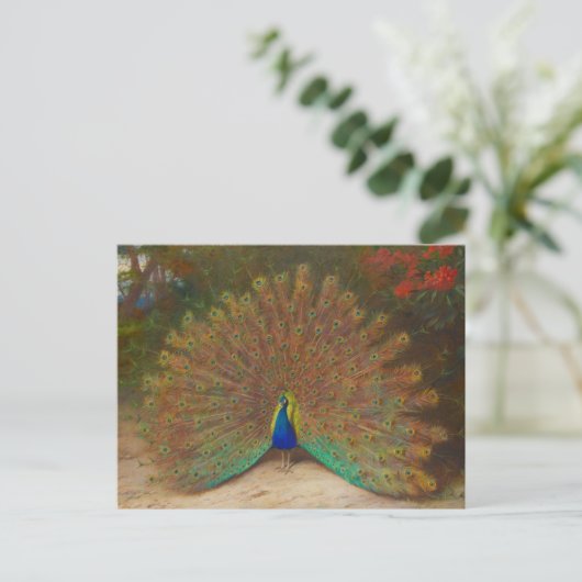 Uniek Peacock Briefkaart (Staand voorkant)