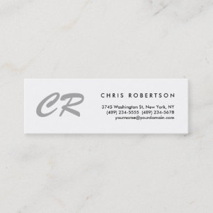 Uniek penseelscript Monogram Minimalist Mini Visitekaartje