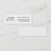 Uniek penseelscript Monogram Minimalist Mini Visitekaartje (Voorkant / Achterkant)