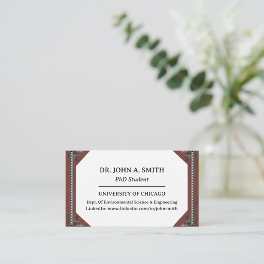 Uniek PhD Student Visitekaartje (Staand voorkant)