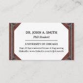 Uniek PhD Student Visitekaartje (Voorkant)