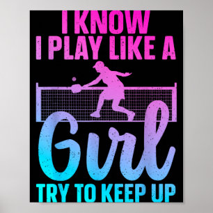 Uniek pickleball-ontwerp voor vrouwen meisjes pick poster