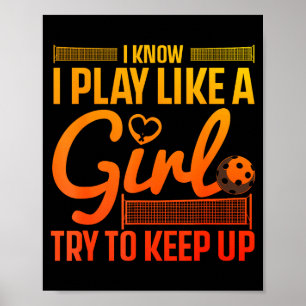 Uniek pickleball-ontwerp voor vrouwen meisjes pick poster