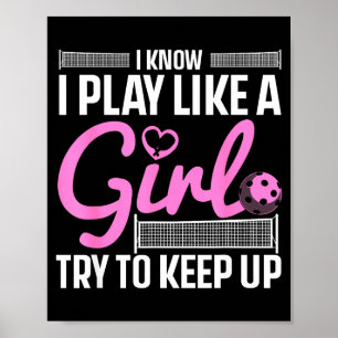Uniek pickleball-ontwerp voor vrouwen meisjes pick poster