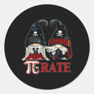Uniek piraatkoepel en grappig symbool op de i-dag  ronde sticker