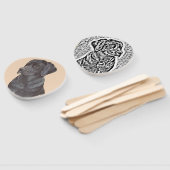 Uniek portret van schattige zwarte Labrador hond Handwaaier (Niet-gemonteerd)