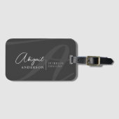 Uniek Professional Premium Black Monogram Script Bagagelabel (Voorkant (horizontaal))