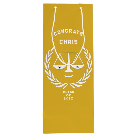 Uniek Recht School Afstuderen Wijn Cadeautas (Achterkant)