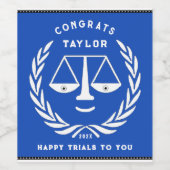 Uniek Recht School Afstuderen Wijn Etiket (Enkel label)