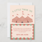 Uniek Retro  Carnaval Circus Baby shower Bedankkaart (Voorkant)