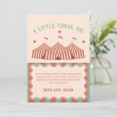 Uniek Retro  Carnaval Circus Baby shower Bedankkaart (Staand voorkant)