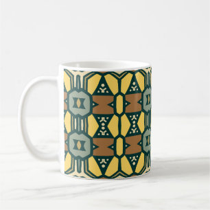 Uniek retro geometrisch patroon, naadloos koffiemok
