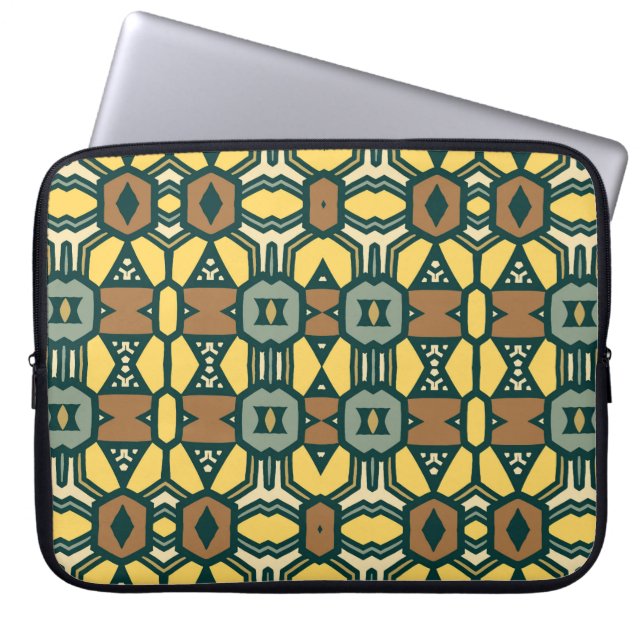 Uniek retro geometrisch patroon,  naadloos laptop sleeve (Voorkant)