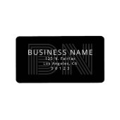 Uniek retro-modern monogram retouradres etiket (Voorkant)