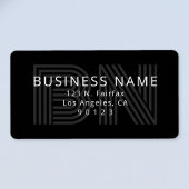 Uniek retro-modern monogram retouradres etiket