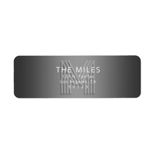 Uniek retro-modern monogram retouradres etiket (Voorkant)
