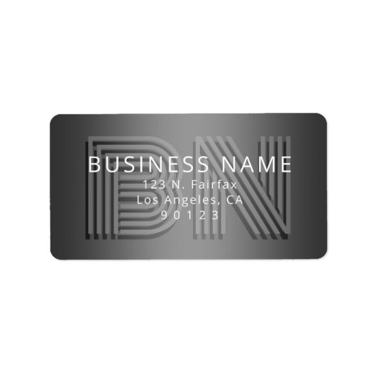 Uniek retro-modern monogram retouradres etiket (Voorkant)