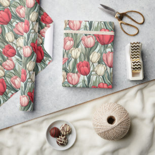Uniek Retro Tulp Inpakpapier
