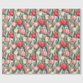 Uniek Retro Tulp Inpakpapier (Vlak)