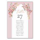 Uniek rijkelijk boeket blush pioenroos pampas boog kaart (Achterkant)