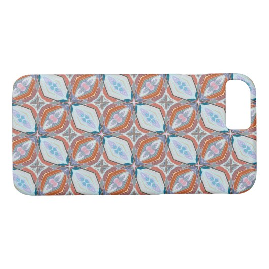 Uniek roest, Blauwgroen, lichtblauw & roze patroon Case-Mate iPhone Case (Achterkant (Horizontaal))