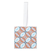 Uniek roest, Blauwgroen, lichtblauw & roze patroon Kubus Ornament (Voorkant)