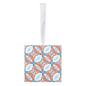 Uniek roest, Blauwgroen, lichtblauw & roze patroon Kubus Ornament (Rechts)