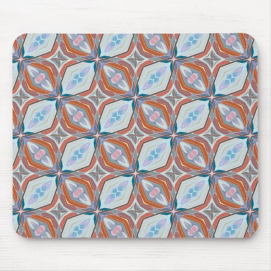 Uniek roest, Blauwgroen, lichtblauw & roze patroon Muismat (Voorkant)