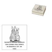 Uniek Romantisch Konijnenkonijn Liefde Retouradres Rubberstempel (Gestempeld)