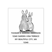 Uniek Romantisch Konijnenkonijn Liefde Retouradres Rubberstempel (Afrduk)