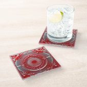 Uniek rood glas Onderzetter (Schuin)