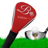 Uniek Rood met Roos voor aangepaste monogram Golfheadcover