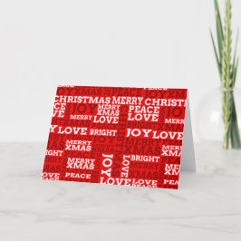 Uniek rood niet-traditioneel kerstscript feestdagen kaart