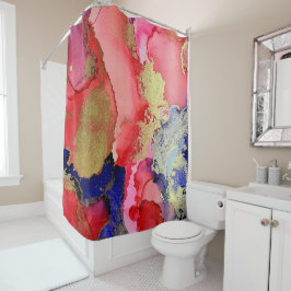 Uniek Rood Roze Paarse Goud Metallic Douchegordijn