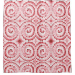 Uniek rood wervelpatroon douchegordijn